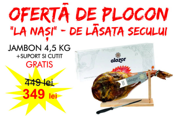 Pachet Cadou Jambon Alazor (Suport si Cutit inclus) 4.5kg