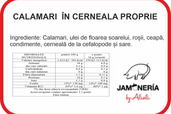 Calamar în cerneală proprie 112g