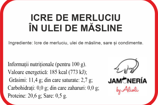 Icre de mercluciu în ulei de măsline 110g