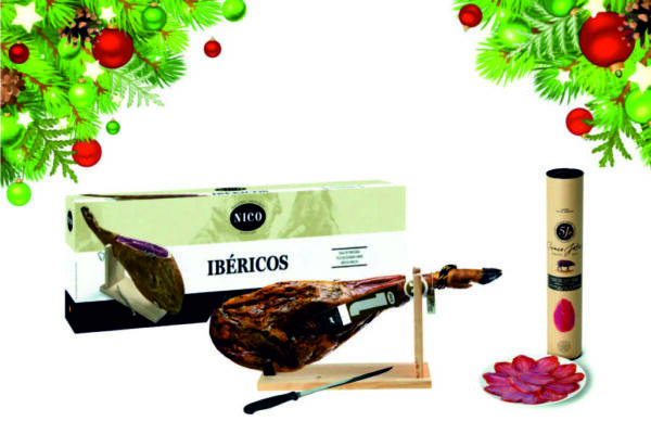 Jamón de Cebo Ibérico Pata Negra 50% ~8 kg (Suport si Cutit special inclus) + CADOU Lomo Bellota Iberico Cinco Jotas 5J - app 500g