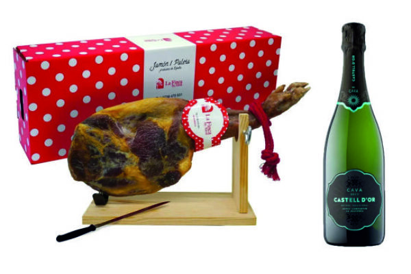 Jamón Paleta Serrana “La Finca by Alioli” ~4,5kg suport si cutit inclus + CADOU o sticla CAVA (sampanie spaniola)